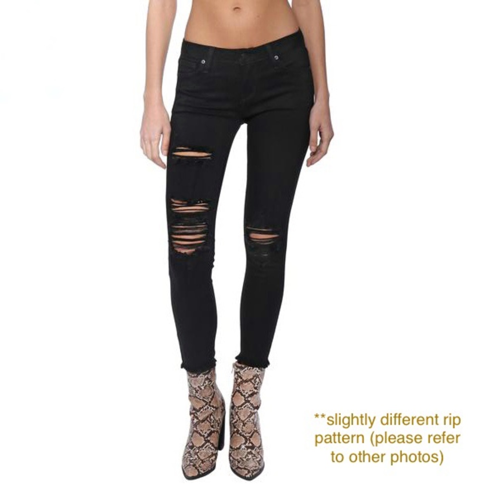 Just Black Skinny Ripped Jeans (Low Rise)
